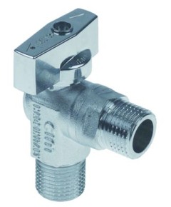 ball valve angled connection 1/2  ET - 1/2  ET DN15 total length 79x54mm