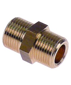 double nipple brass thread 3/8  - 3/8  Qty 1 pcs