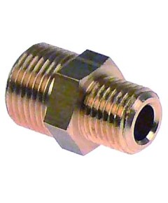 double nipple brass thread 1/4  - 3/8  Qty 1 pcs