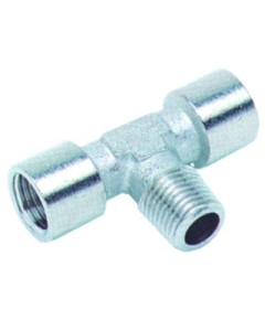 T-Stuck Gewinde 1/8  IG - 1/8  AG - 1/8  IG Messing vernickelt L 39mm