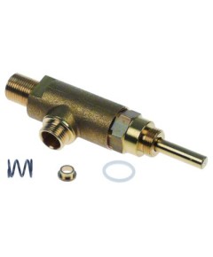 Steam/water tap brass shaft L 30mm inlet 3/8  with gasket, spring and bush outlet 3/8