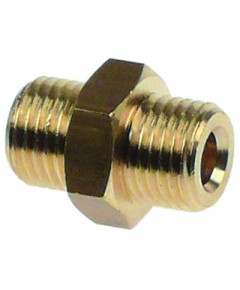 double nipple T1: 1/4  T2: 1/4  int. ? 1 6,2mm L 24mm nickel-plated brass for flange