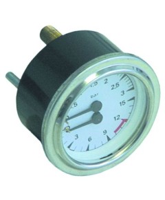 Manometer connection on the backside thread 1/8  ? 63mm double scale pressure range 0-3 / 0-15bar
