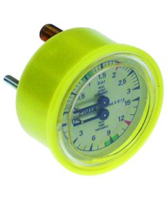 Manometer connection on the backside thread 1/8  ? 63mm double scale pressure range 0-3 / 0-15bar
