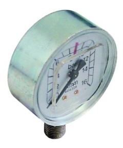 manometer ? 62mm pressure range 0 up to 16bar connection vertical marking 9 thread 1/4