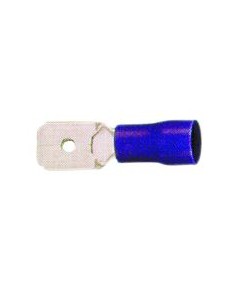 male faston size 6.3x0.8mm 1.5-2.5mm? Qty 100 pcs insulation PVC Cu gal Sn blue t.max. 75°C