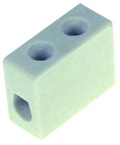 Porcelain terminal block H 18mm L 22mm W 10,5mm 1-pole 6mm? max 250V max. 32A Qty 1pcs