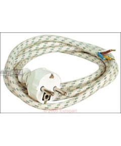 Anschlusskabel(B?geleisen)2,0m 3 x 0,75 mm?, textilummantelt, Schukostecker/Adere