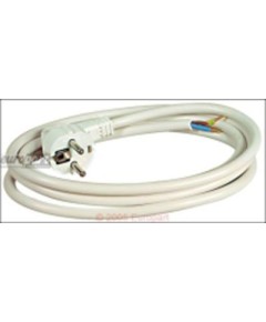Anschlusskabel Schuko 2,0m 3 x 1,5 mm?, wei?es Rundkabel - Schukowinkelstecke