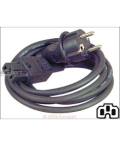 Anschlusskabel(Hei?ger?te)2,0m 3 x 1,0 mm?, schwarz, 155°, Zentralstecker gerade/