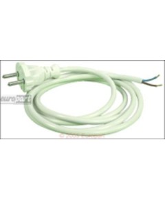 Anschlusskabel(F?hn) 2,0m wei? 2 x 1 mm?, wei?, Konturenstecker/Aderendh?lsen