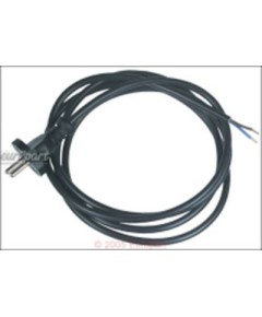 Anschlusskabel(F?hn) 2,0m schwarz 2 x 1 mm?, schwarz, Konturenstecker/Aderendh?lsen