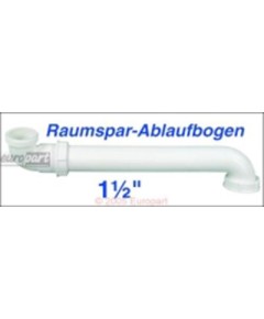 Ablaufbogen 1 1/2 , Raumspar- ausziehbar bis 300 mm, wei? - Voller Platz unter d