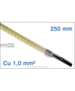 Anschlusslitze 1,0mm? 250mm 250 mm lang mit Aderendh?lsen - glasseidenisoliert