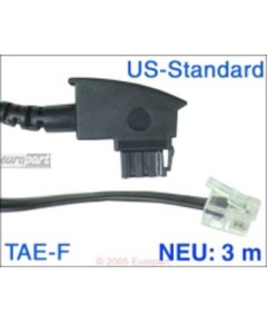 Anschlusskabel TAE-F/6P4C  3m TAE-F-Stecker/6P4C-Modularstecker - Belegung US-St