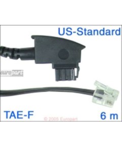 Anschlusskabel TAE-F/6P4C  6m TAE-F-Stecker/6P4C-Modularstecker - Belegung US-St