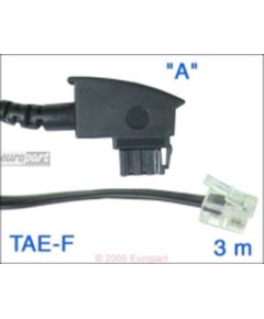 Anschlusskabel TAE-F/6P4C  3m TAE-F-Stecker/6P4C-Modularstecker - Belegung A -