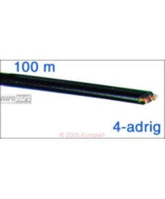 Anschlusskabel Telefon 4-adrig 100 m Rolle, flexibles Flachkabel, schwarz