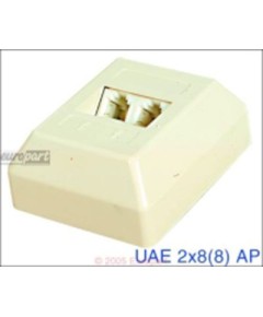 Anschlussdose(Tel)UAE 2fach AP Aufputz, f?r parallelen Anschluss von 2 Endger?ten