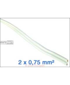 Anschlusskabel Lautspr. 100m Lautsprecherkabel, 2 x 0,75 mm?  - wei? -