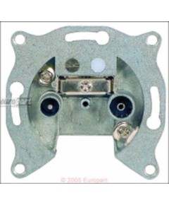 Anschlussdose(Antenne)2loch f?r BK-Anlagen DIN 45330, mit 2 Ausl?ssen (TV, Rad