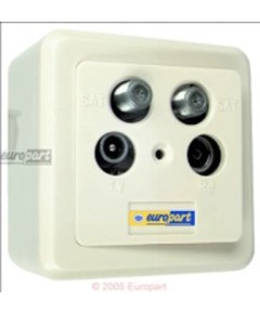 Anschlussdose(Antenne)4loch mit 4 Ausl?ssen  (2 SAT, 1 TV, 1 Radio), 2 x DC-Du