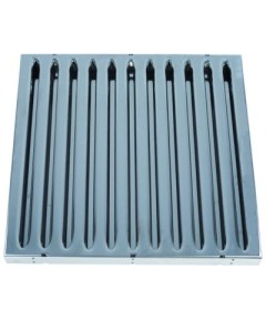 Baffle filter SS H 500mm W 500mm type A for range hoods thickness 40mm