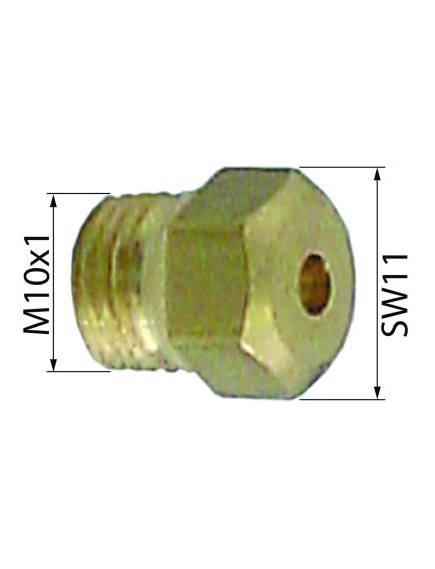 Gasduse Gewinde M10x1 SW 11 Bohrung ? 0,75mm Flussiggas