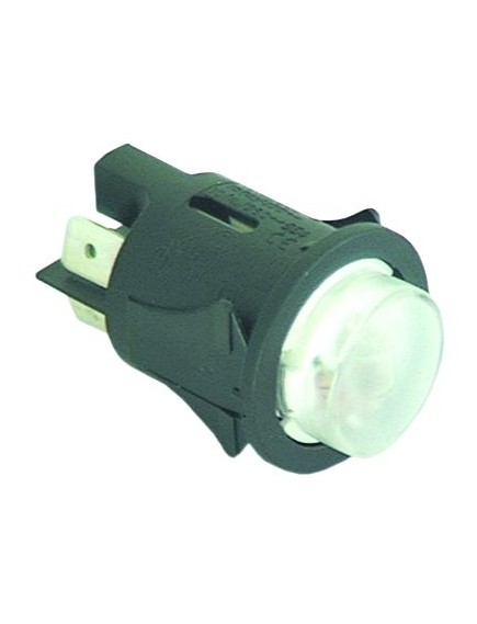 push switch mounting measurements ?25mm round white 2NO/indicator light 250V 16A illuminated