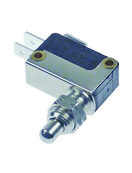 microswitch with plunger  250V 16A 1CO thread M10x0.75 connection male faston 6.3mm