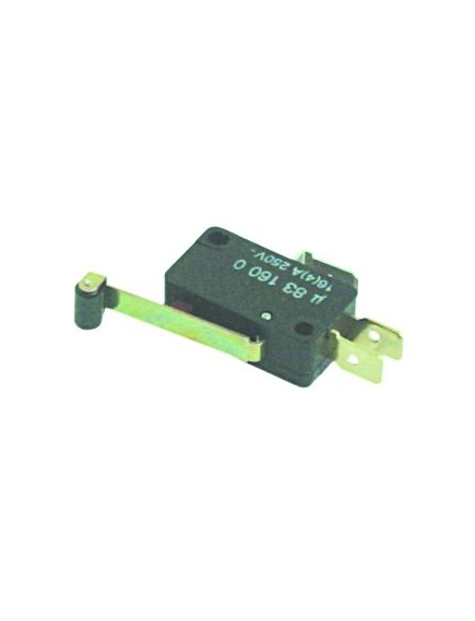 microswitch with handle with a switch  250V 16A 1CO connection F6.3 L 33mm L1 28mm