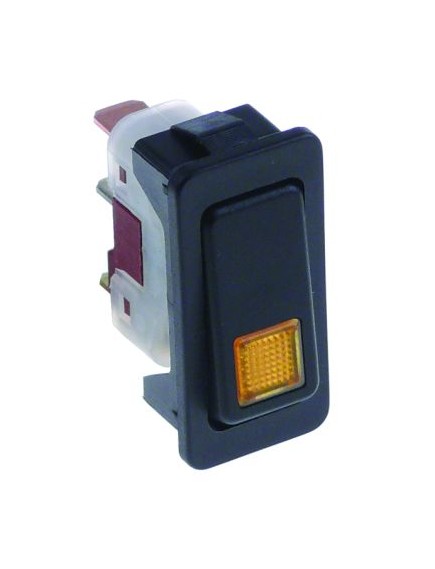 rocker switch mounting measurements 34x15mm orange 1NO/indicator light 250V 10A illuminated