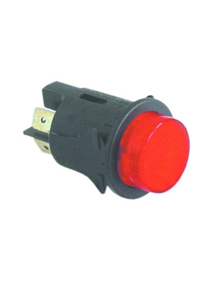 momentary push switch mounting measurements ?25mm round red 1NO/indicator light 250V 16A illuminated