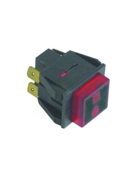 momentary push switch mounting measurements 27,2x22,2mm square red 2NO