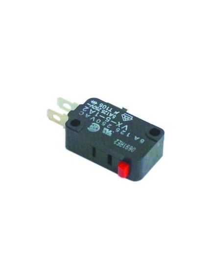 microswitch with plunger  250V 5A 1CO connection male faston 4.8mm