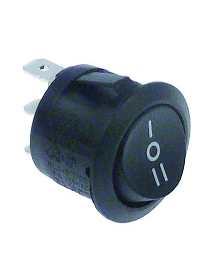 rocker switch mounting ? 20mm black 1CO 250V 10A I O II connection male faston 4.8mm