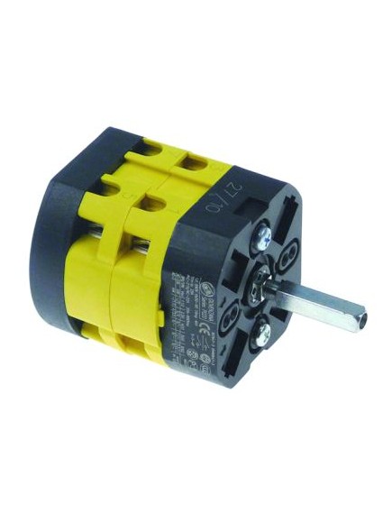 Rotary switch 20A shaft ? 5x5mm shaft L 23mm 2 operating positions ? 44/48mm L 49mm 4-pole 0-1