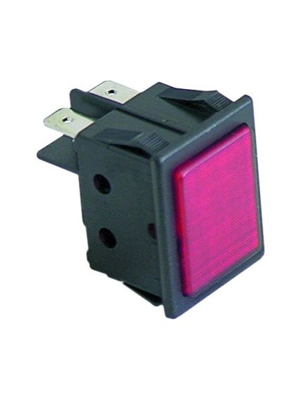 indicator light mounting measurements 30x22mm 230V red connection male faston 6.3mm