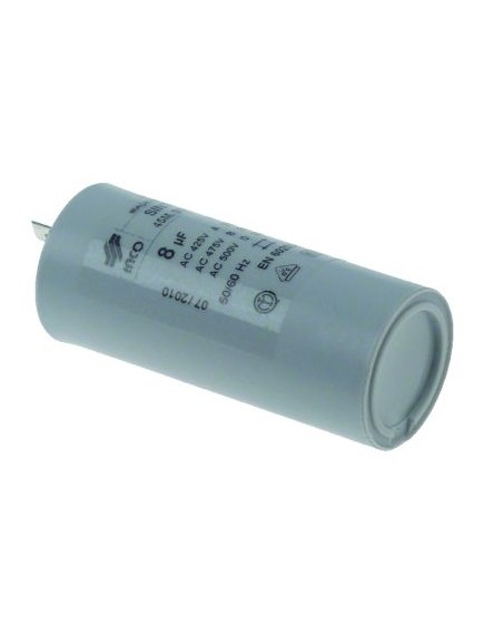 Betriebskondensator Kapazit?t 8µF 450V kunststoffummantelt Toleranz 5% 50/60Hz ? 30mm