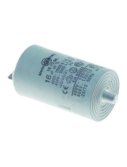 Betriebskondensator Kapazit?t 16µF 400/450V mit Widerstand Toleranz 5% 50Hz ? 40mm L 73mm
