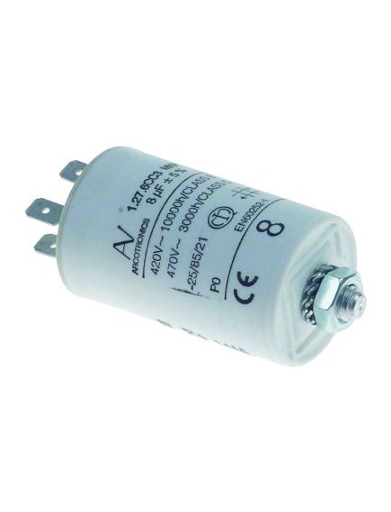 Betriebskondensator Kapazit?t 8µF 420/470V Toleranz 5% ? 35mm L 58mm kunststoffummantelt