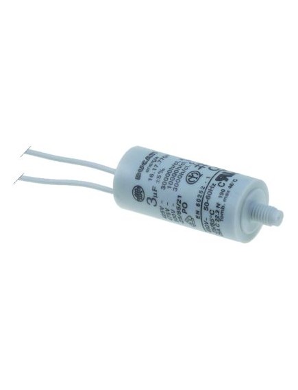 capacitor capacity 3µF 450V  tolerance 5% 50/60Hz ambient temperature max. -25 to +85°C ? 25mm