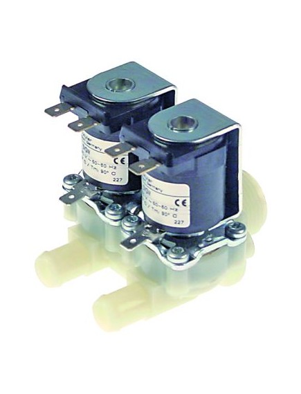 solenoid valve double straight 230VAC inlet 3/4  outlet 14,5mm DN10 t.max. 90°C duty cycle 100%