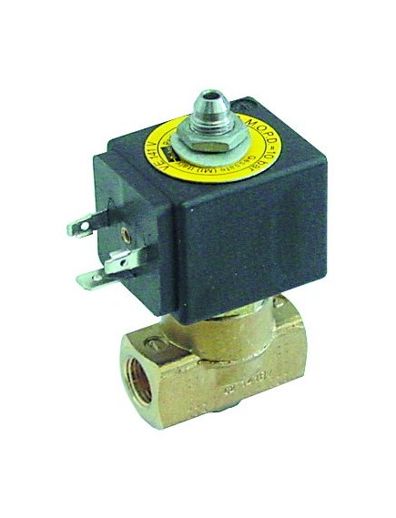 solenoid valve 3-ways 230VAC connection 1/4  DN 2mm slide-on receptacle DIN -20° up to 130°C