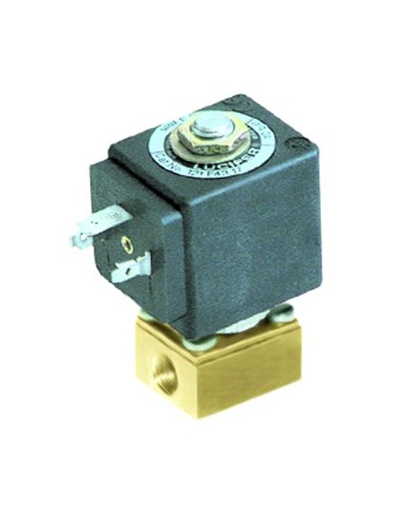 solenoid valve 2-ways 230 VAC connection 1/8  DN 2,5mm slide-on receptacle DIN -20° up to 130°C