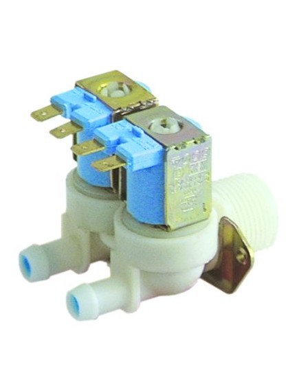 solenoid valve double straight 230VAC inlet 3/4  t.max. 90°C TP plastic