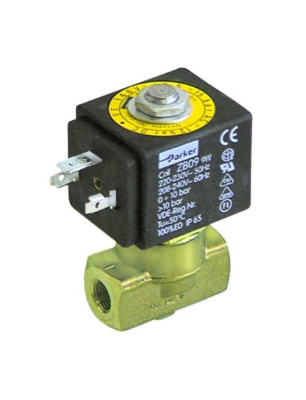 solenoid valve 2-ways 230VAC connection 1/8  L 40mm DN 2,5mm slide-on receptacle DIN