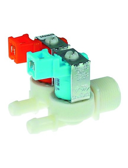 Solenoid valve double straight 230VAC inlet 3/4~ Rational 3002.0330ET