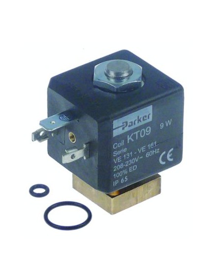 solenoid valve with O-rings 2-ways 220VAC PARKER coil type KT09 flange 22x22mm 50Hz