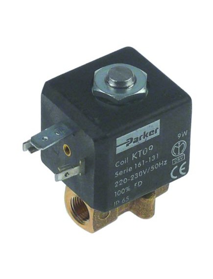 solenoid valve 2-ways 230 VAC connection 1/8  L 32mm DN 2,2mm t.max. 80°C -10 up to 140°C